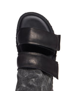 Black PURO DENIM  LEATHER SANDALS