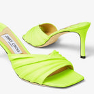 NEON APPLE GREEN JIMMY CHOO BASIL MULE 75