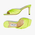 NEON APPLE GREEN JIMMY CHOO BASIL MULE 75