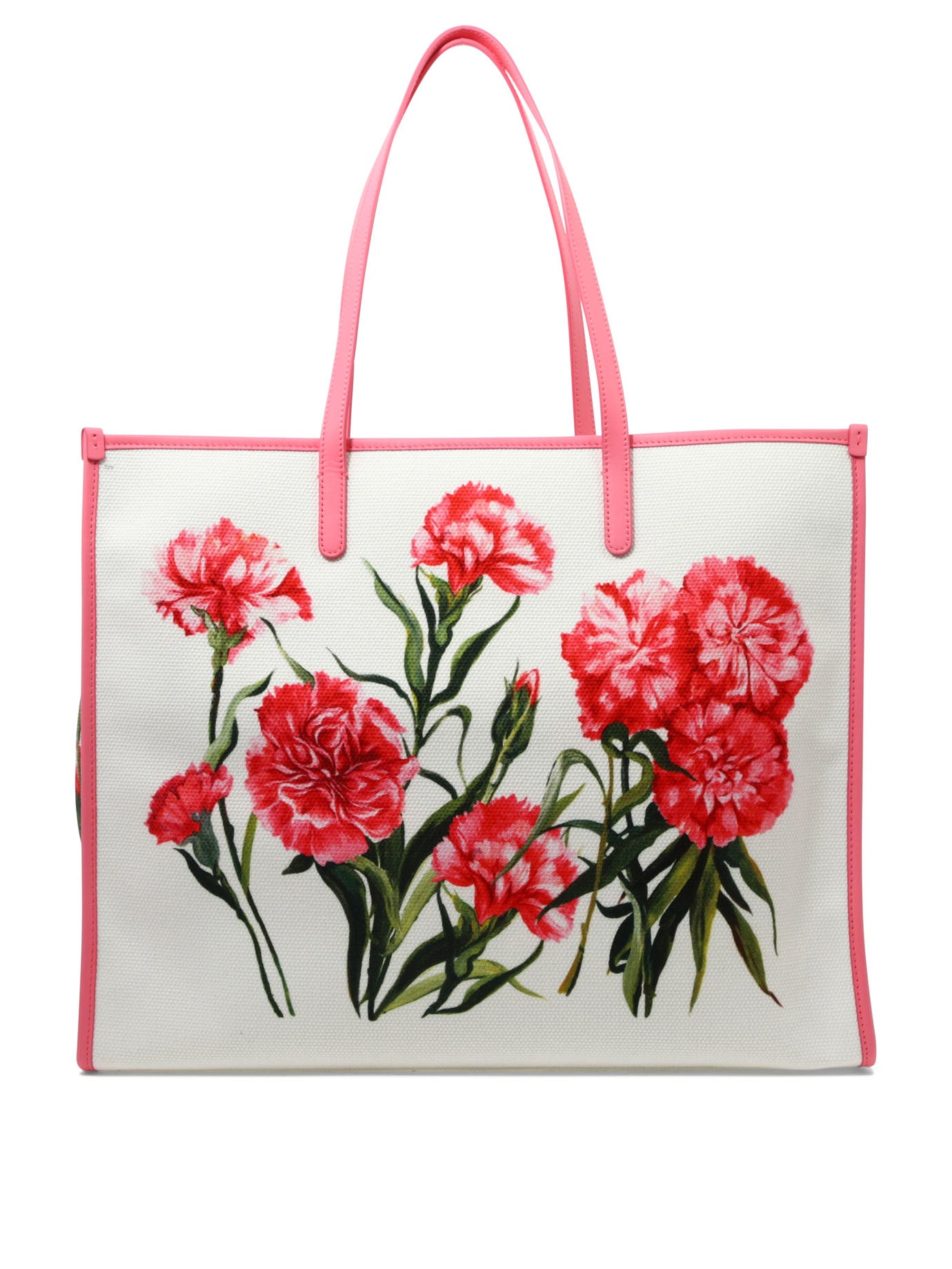 White DOLCE & GABBANA "HAPPY GARDEN" SHOPPING BAG