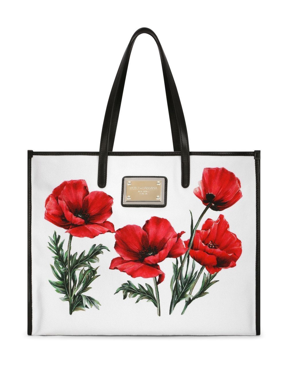 HA3VN DOLCE & GABBANA CANVAS AND LEATHER SHOPPING BAG