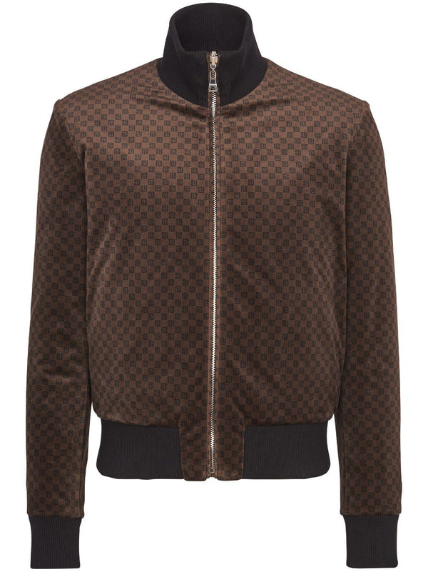 Balmain leather and discount velvet bomber jacket