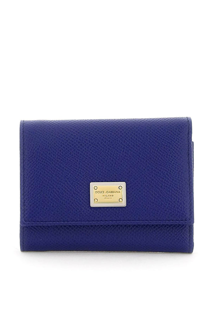 Dolce & Gabbana Blue Leather Dauphine Flap Continental Wallet