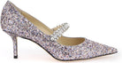 SPRMX JIMMY CHOO  BING 65 PUMPS WITH GLITTER AND CRYSTALS