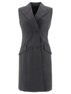 Grey GIVENCHY WOOL TUXEDO DRESS