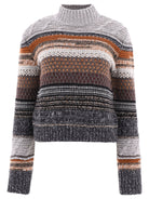 Grey CHLOÉ STRIPED PULLOVER