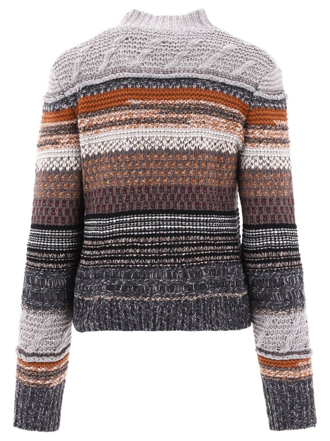 Grey CHLOÉ STRIPED PULLOVER