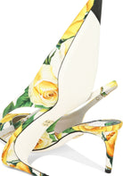 Yellow DOLCE & GABBANA SLINGBACKS WITH FLORAL PRINT