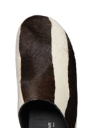 Brown FIGURE DECORATIVE LEATHER AND WOOD CLOGS