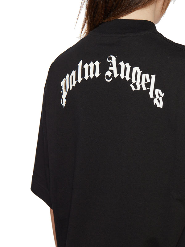 Black PALM ANGELS T-SHIRT OVERSIZE IN COTONE