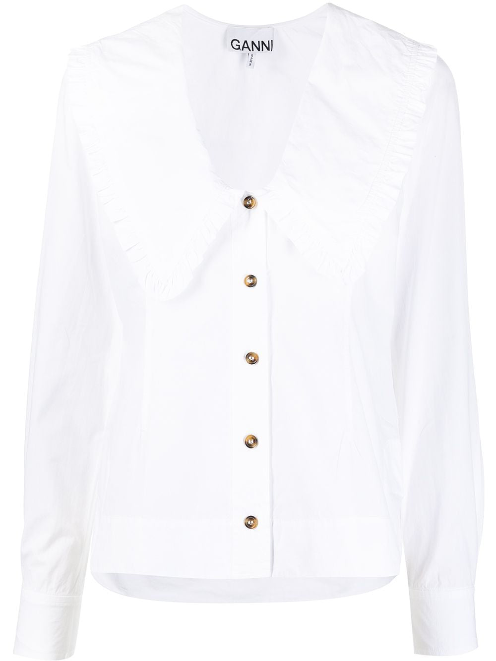 151 GANNI V-neck shirt WHITE