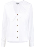 151 GANNI V-neck shirt WHITE