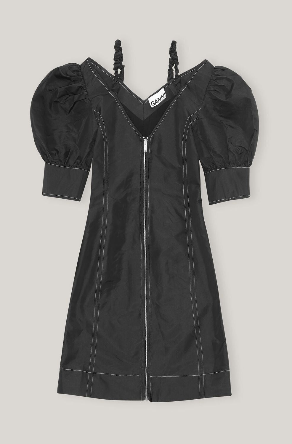 BLACK GANNI Tafetta dress BLACK (F6972099) | LOZURI