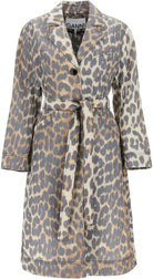 365 GANNI  TRENCH COAT IN LEOPARD FAILLE