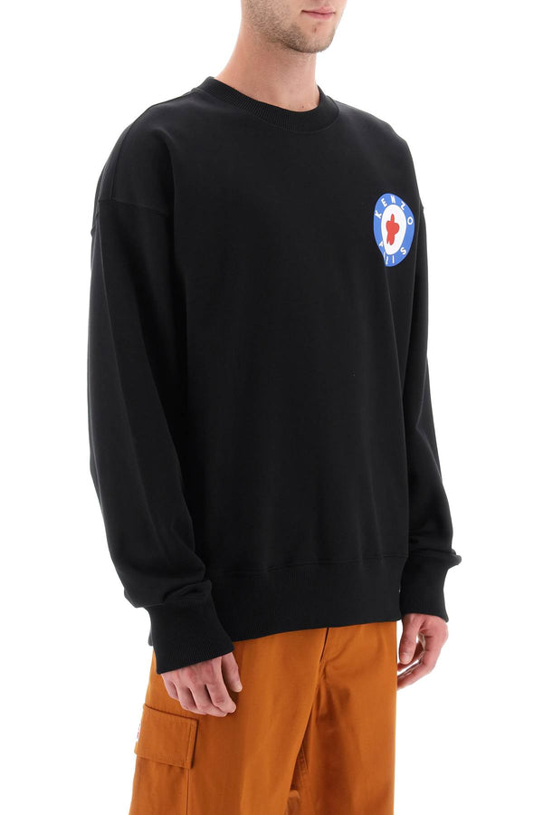 BLACK KENZO KENZO CREW-NECK SWEATSHIRT WITH KENZO TARGET PRINT