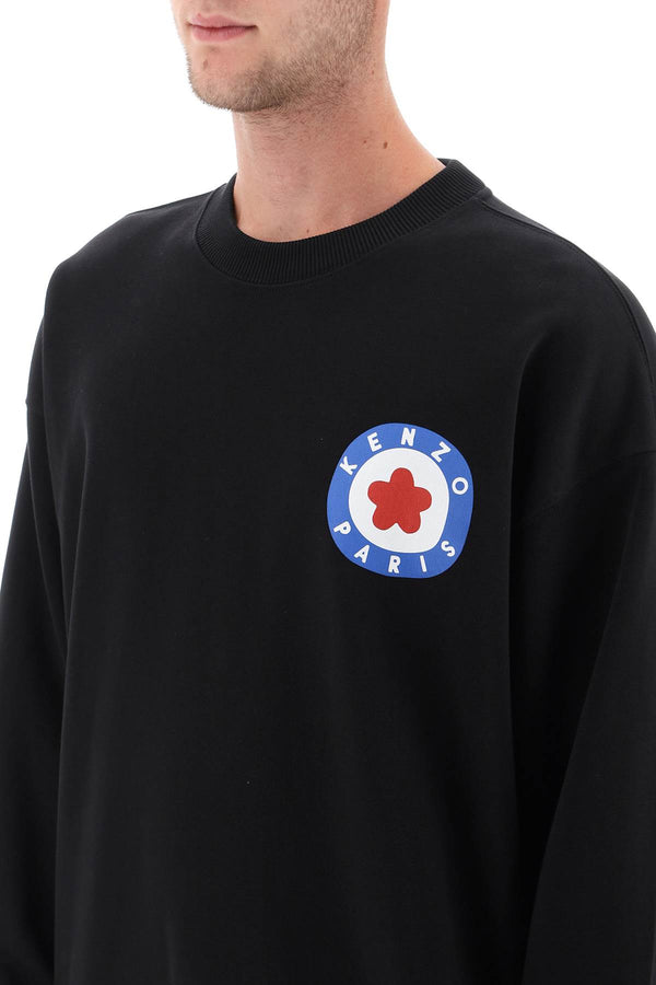 BLACK KENZO KENZO CREW-NECK SWEATSHIRT WITH KENZO TARGET PRINT