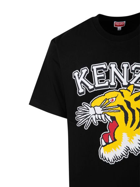 Varsity Jungle Cotton T Shirt in Black - Kenzo