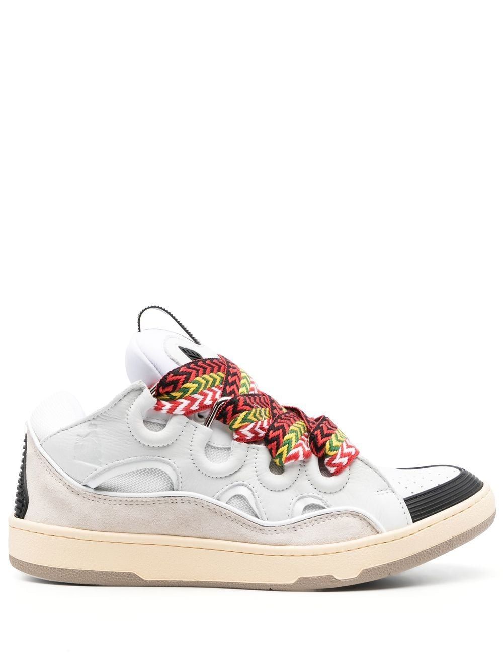 White Lanvin Curb Sneakers - Side