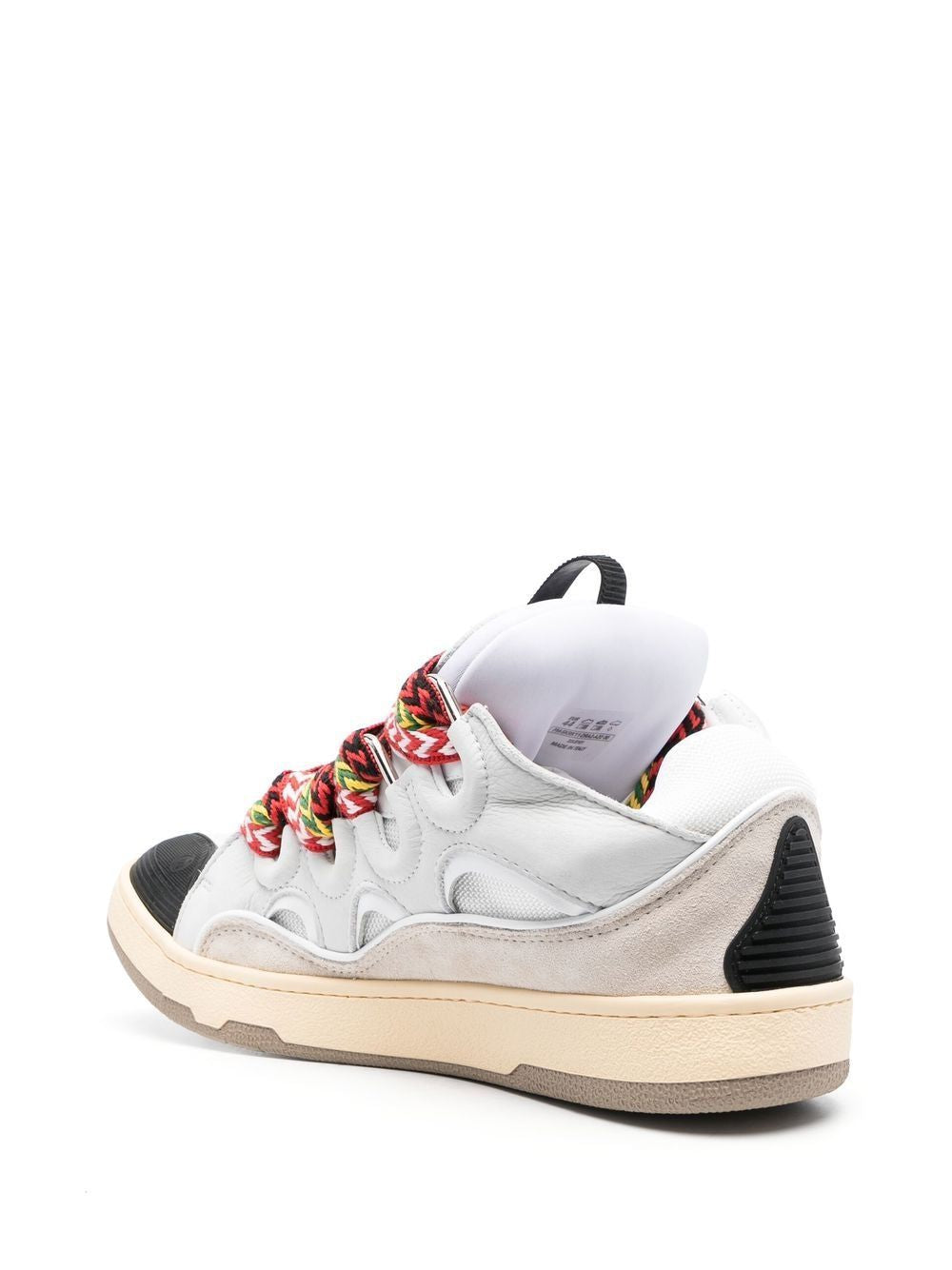 White Lanvin Curb Sneakers - Side Back