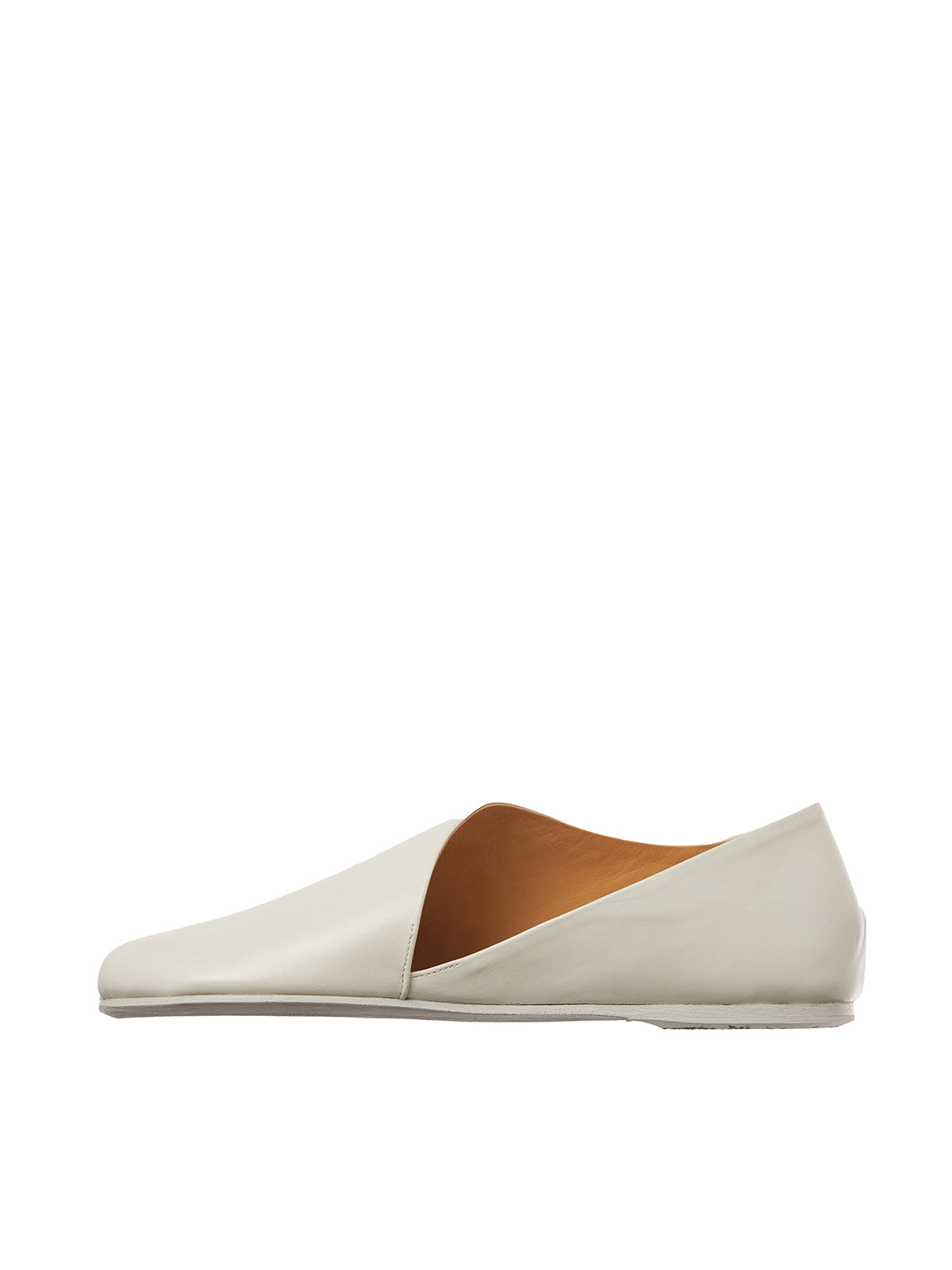 White MARSELL LEATHER SLIPPER