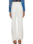 White MARNI COTTON AND LINEN CARGO PANTS