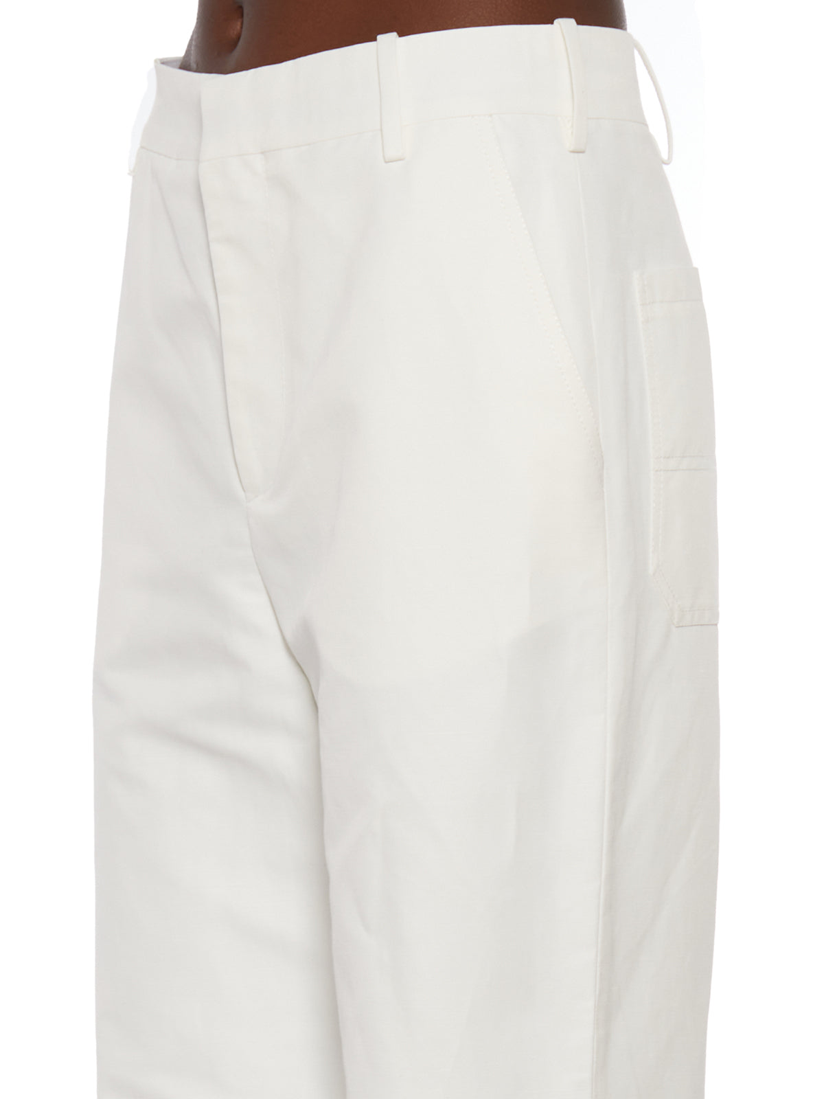 White MARNI COTTON AND LINEN CARGO PANTS