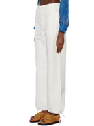 White MARNI COTTON AND LINEN CARGO PANTS