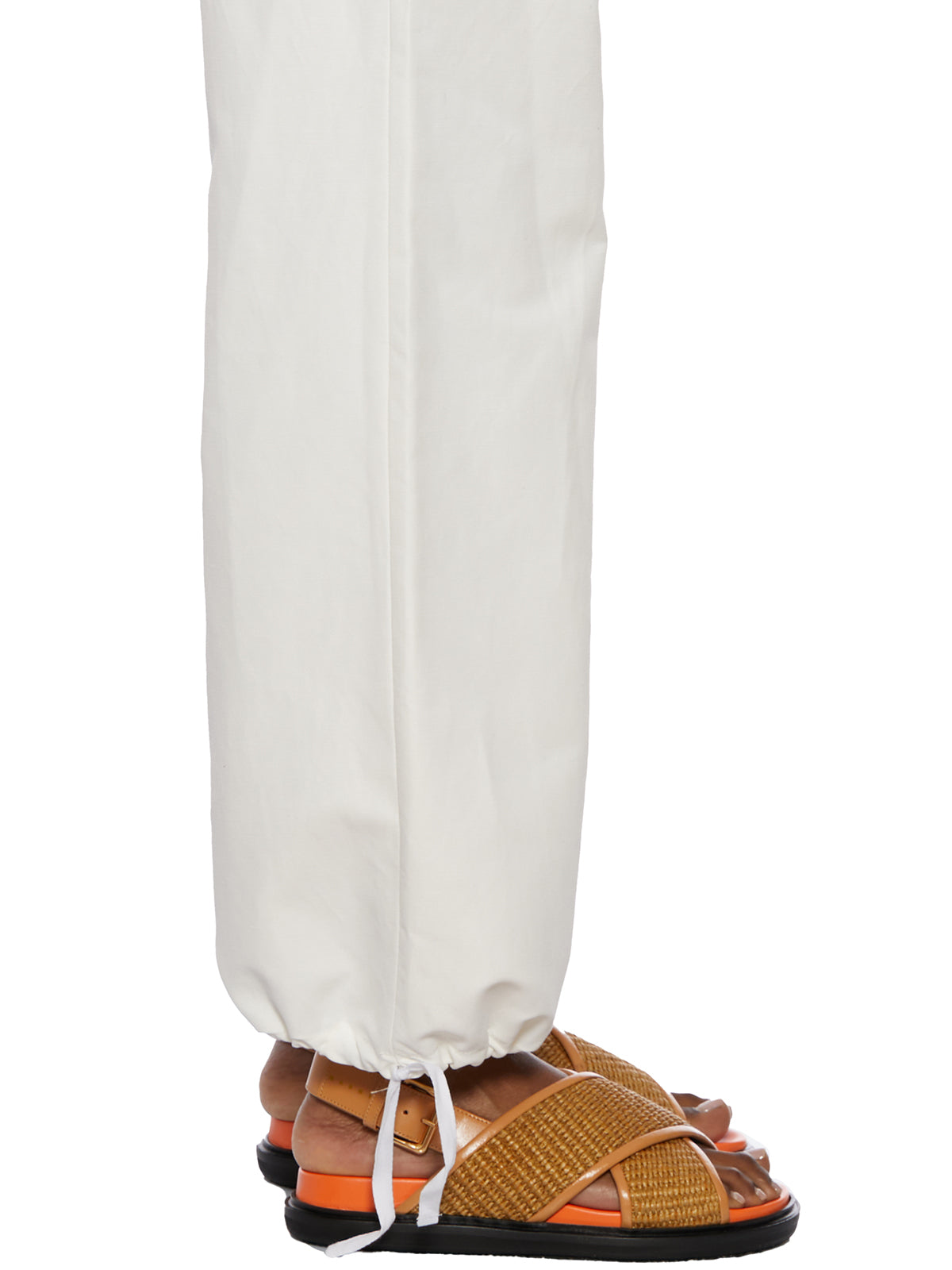 White MARNI COTTON AND LINEN CARGO PANTS