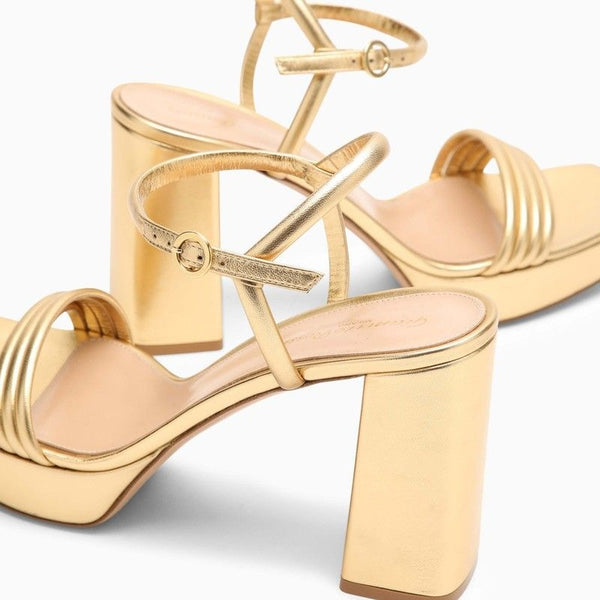 Gianvito Rossi double-strap leather sandals - Yellow