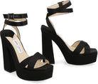 BLACK JIMMY CHOO GAIA SATIN SANDALS