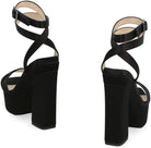 BLACK JIMMY CHOO GAIA SATIN SANDALS