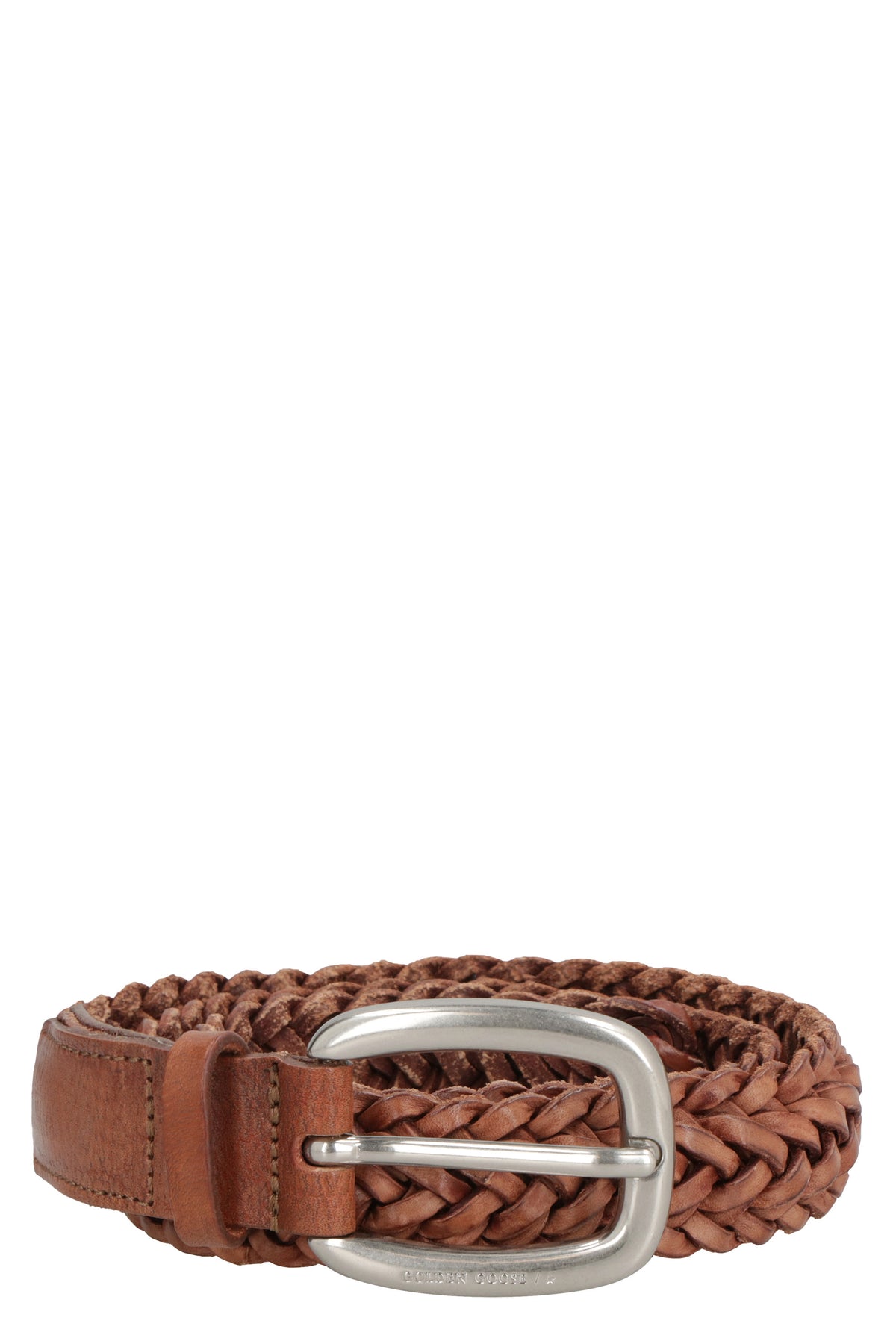 Houston belt in brown braided leather