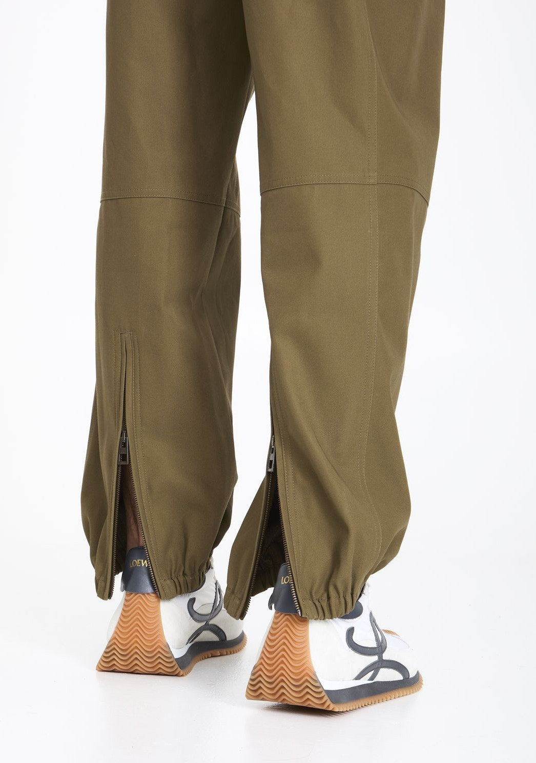 Drawstring cotton-blend cargo pants in grey - Loewe