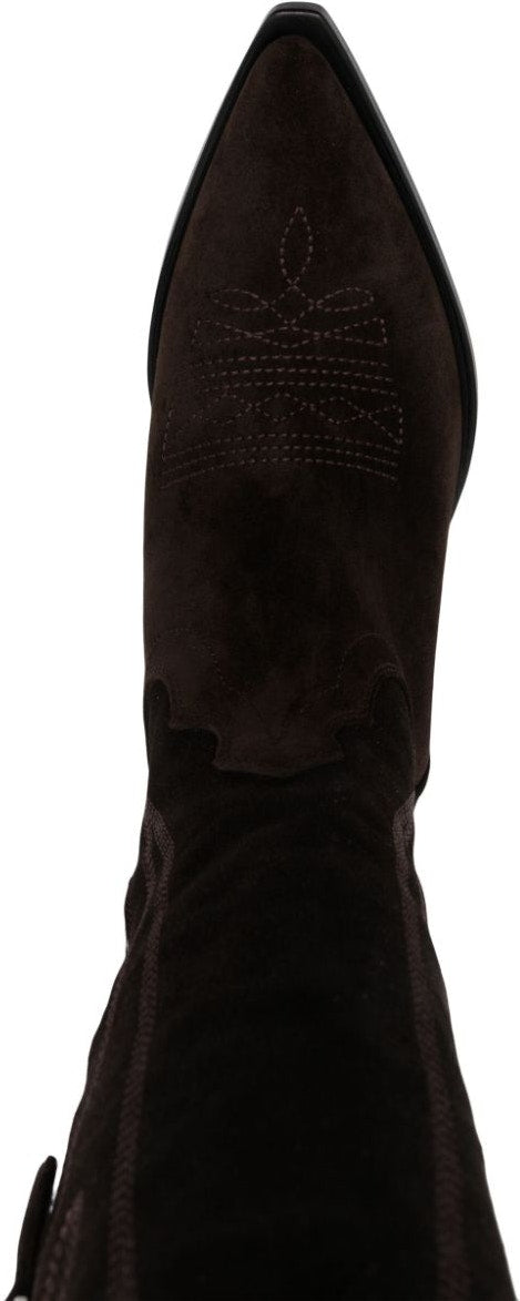 SUEDEBROWN SONORA EMBROIDERED SUEDE WESTERN BOOTS