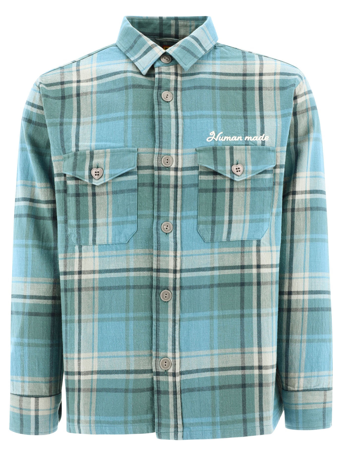 HUMAN MADE CHECKED OVERSHIRT HEART GREEN Lサイズ ヒューマンメード ...