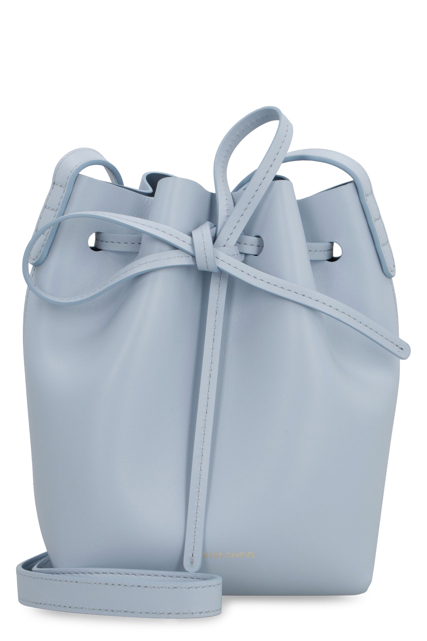Mansur Gavriel Mini Saffiano Leather Bucket Bag in Natural