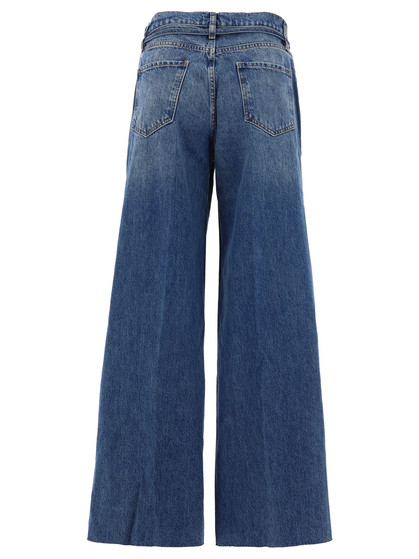 Blue FRAME "HIGH RISE BAGGY RAW AFTER" JEANS