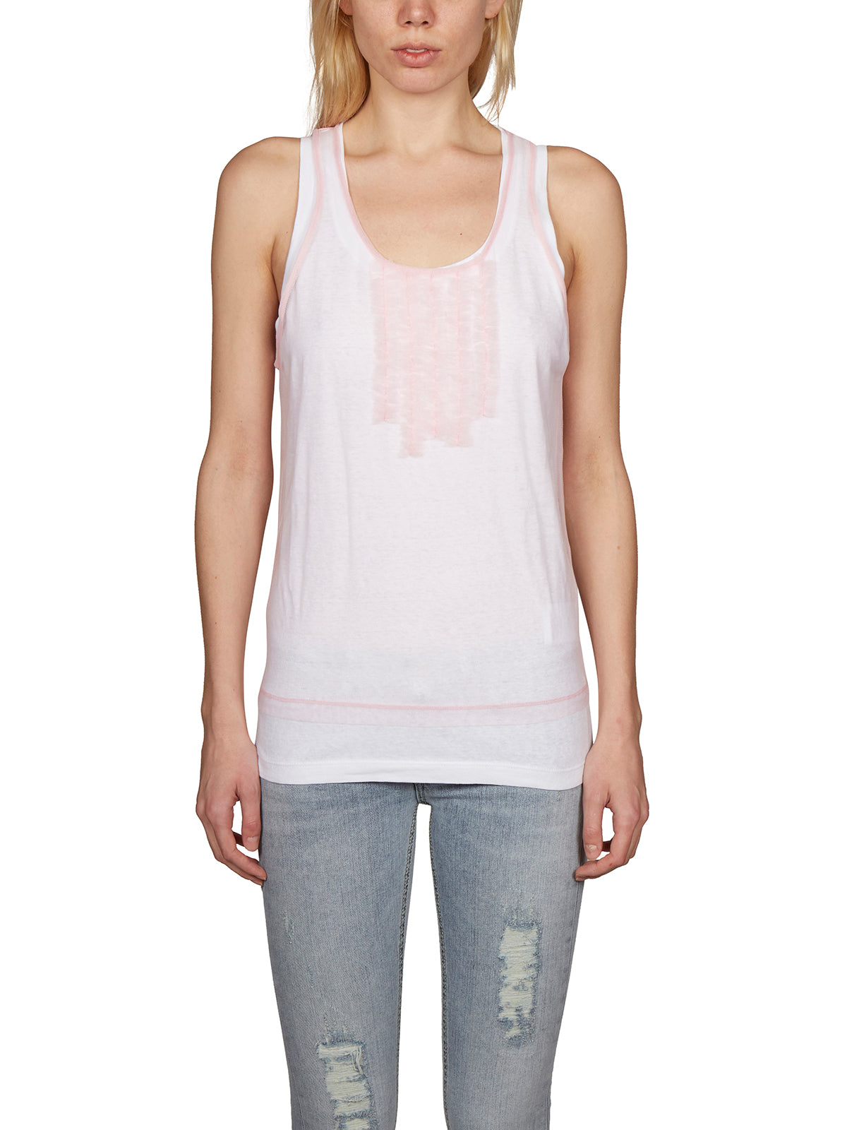 Pink DSQUARED2 TULLE DOUBLE TANK TOP