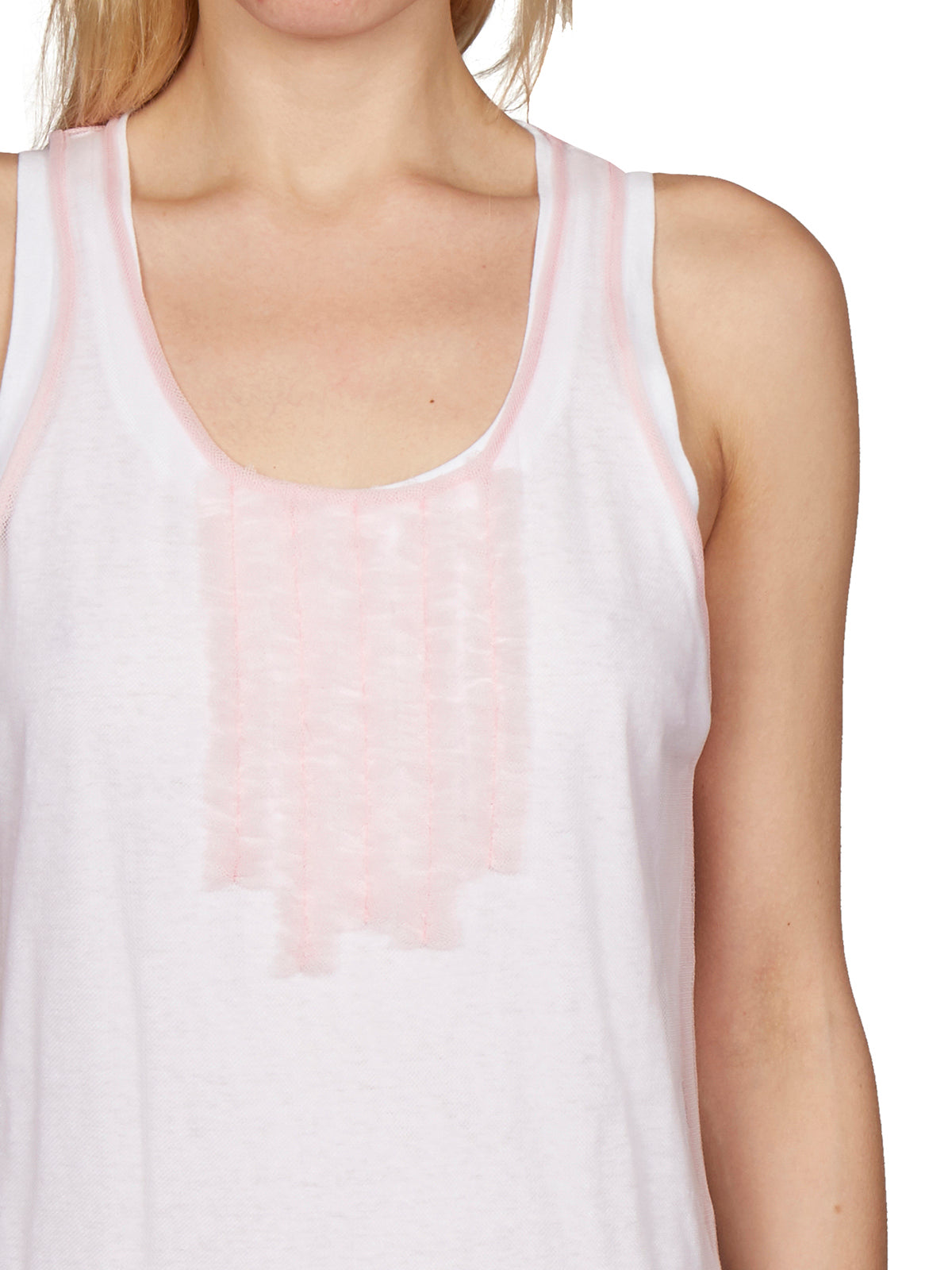 Pink DSQUARED2 TULLE DOUBLE TANK TOP