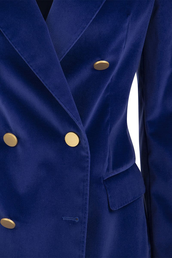 Tagliatore single-breasted velvet blazer - Blue