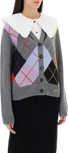 523 GANNI CARDIGAN WITH ARGYLE PATTERN