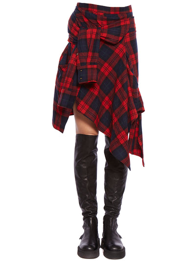 Red DSQUARED2 FLANNEL SKIRT 