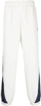 WHITE CASABLANCA LOGO PATCH SIDE STRIPE TRACK PANTS