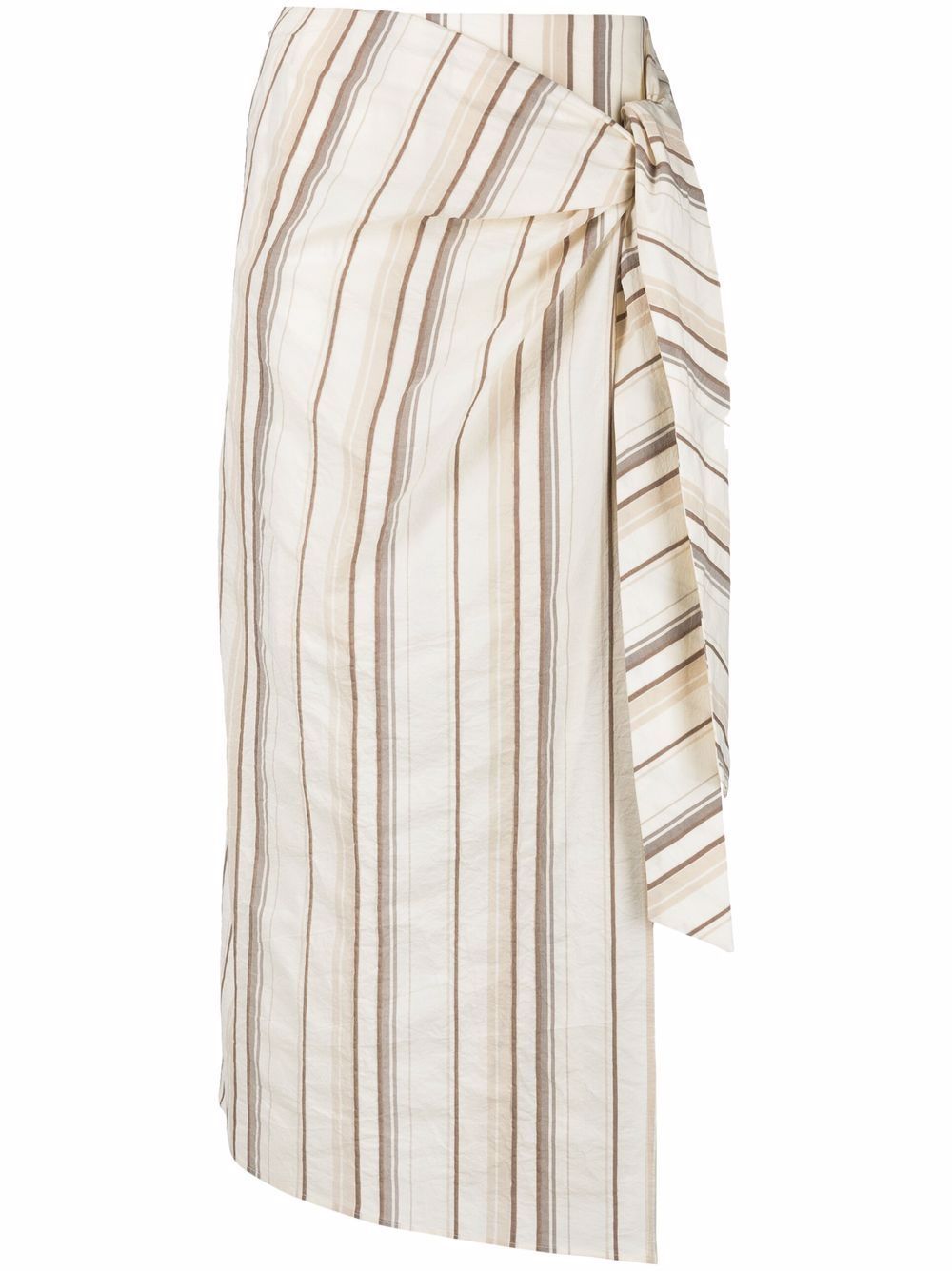 C3424 BRUNELLO CUCINELLI striped wrap skirt