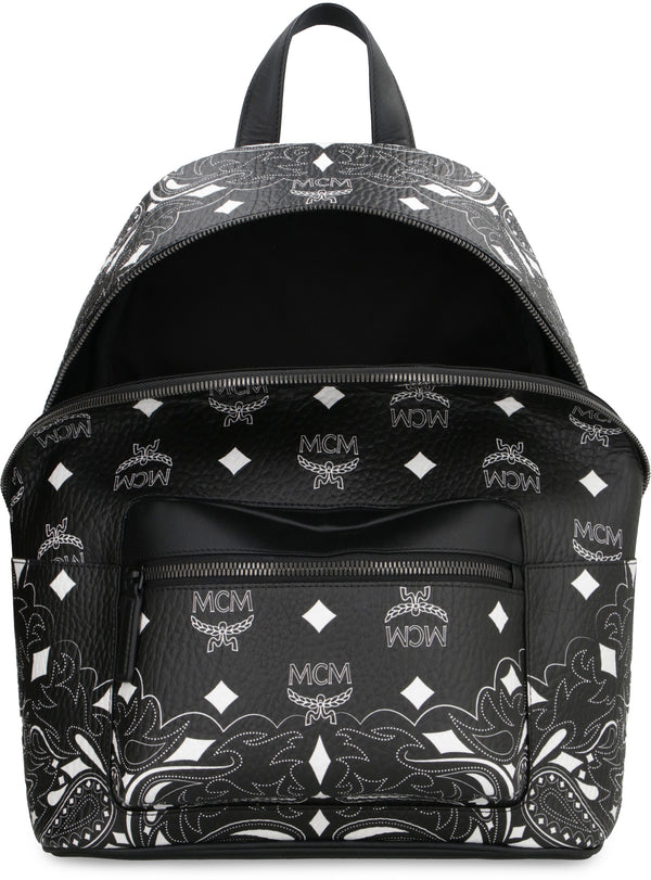 Mcm Mini Stark bandana-print Backpack - Black