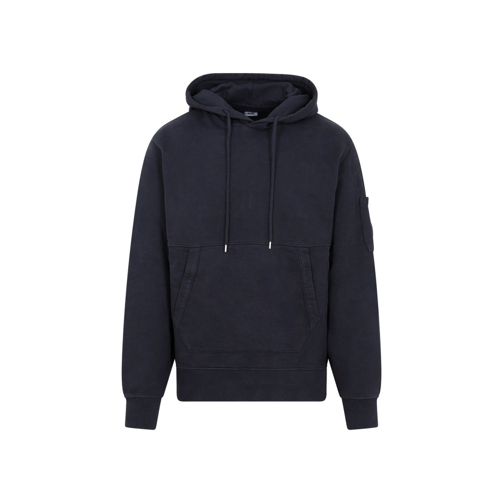 Cotton fleece hoodie in black - C P Company