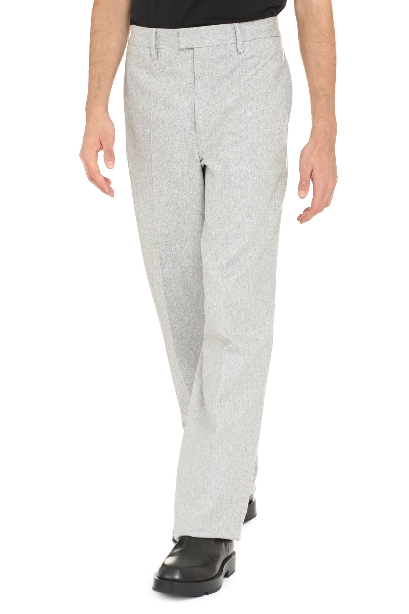 0500 OFF-WHITE WOOL BLEND TROUSERS