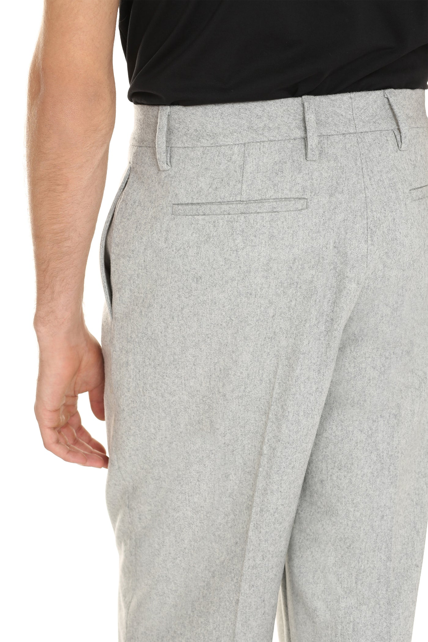 0500 OFF-WHITE WOOL BLEND TROUSERS