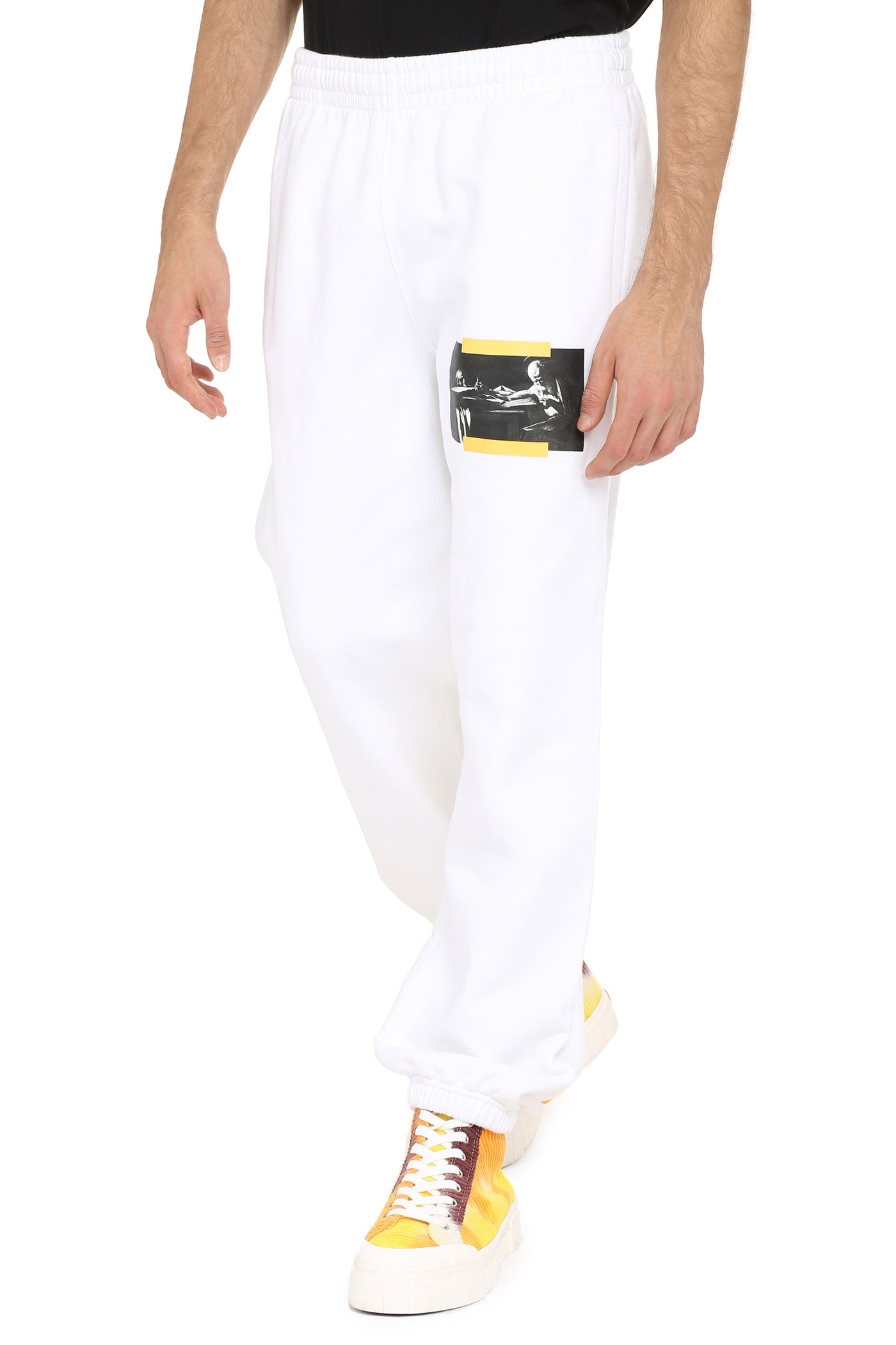 0184 OFF-WHITE COTTON TRACK-PANTS