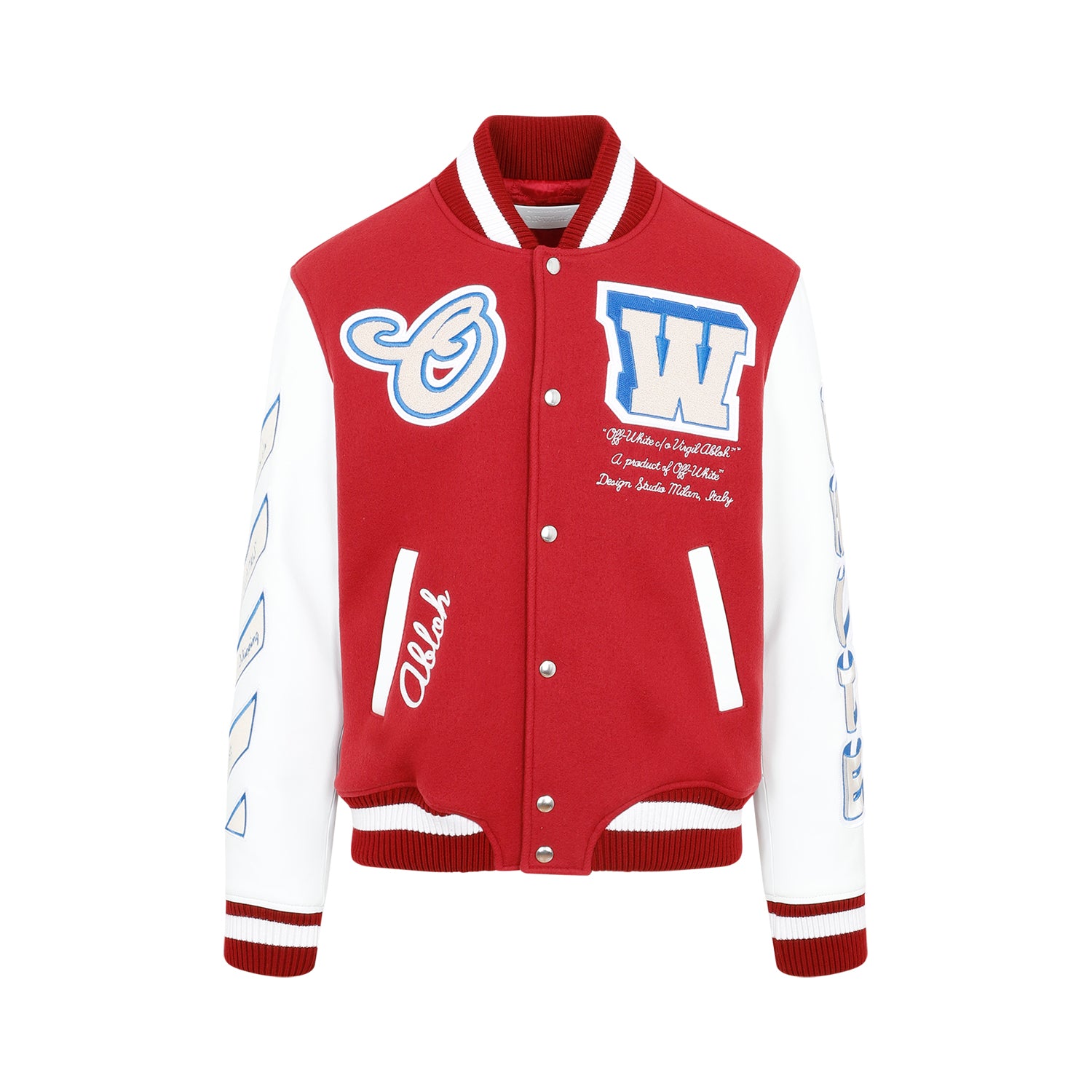 Off-White - Bomber jacket for Man - Red - OMJA122F23LEA001-2903